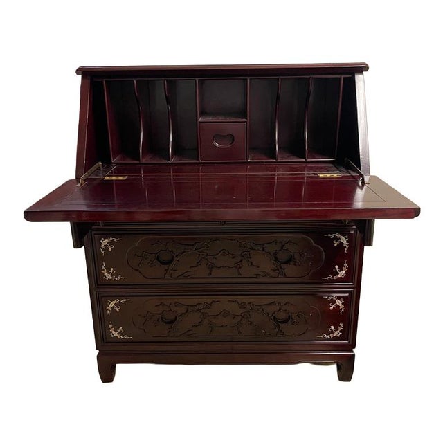 This secretaire also serves as an attractive decorative accent when not in use. The entire piece is made of solid rosewood...
