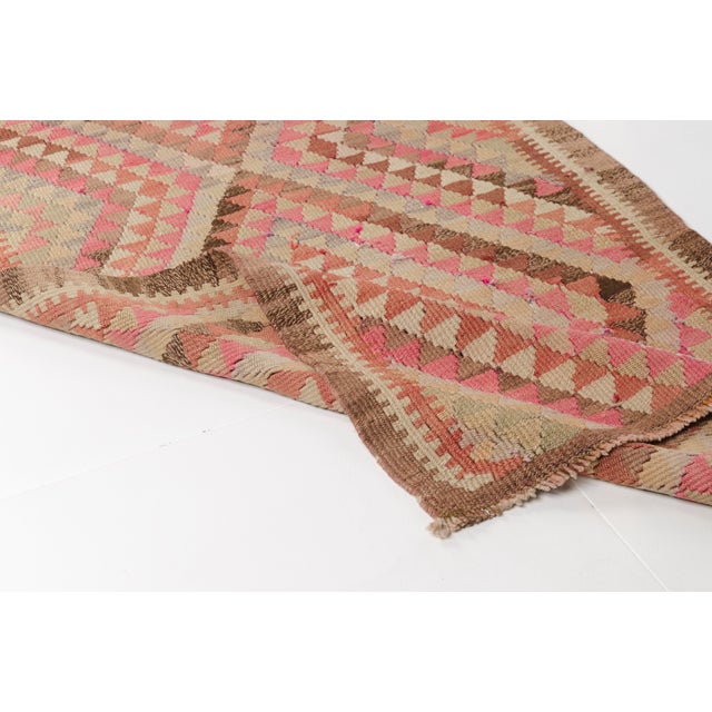 Turkish Vintage Minimalist Kilim Rug For Sale - Image 3 of 10