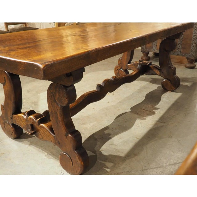 Robust Carved Elm Dining Table From Spain, Early 1900s For Sale - Image 10 of 12