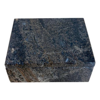 Italian Fossil Marble (Lumachella) Specimen Stone Box, Circa 1960s For Sale