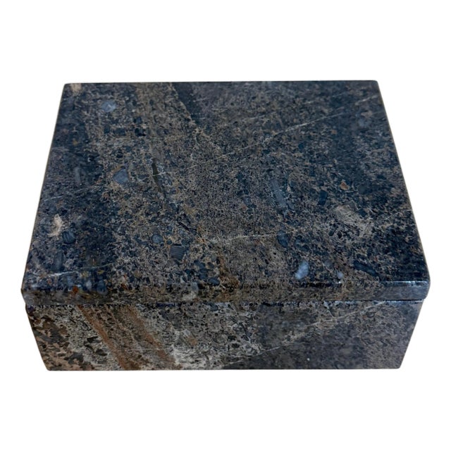 Italian Fossil Marble (Lumachella) Specimen Stone Box, Circa 1960s For Sale