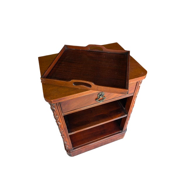 Vintage Century Furniture Mahogany Serpentine Chest & Bedside Cabinet | French Provincial Influence, 2 Pieces For Sale - Image 13 of 18