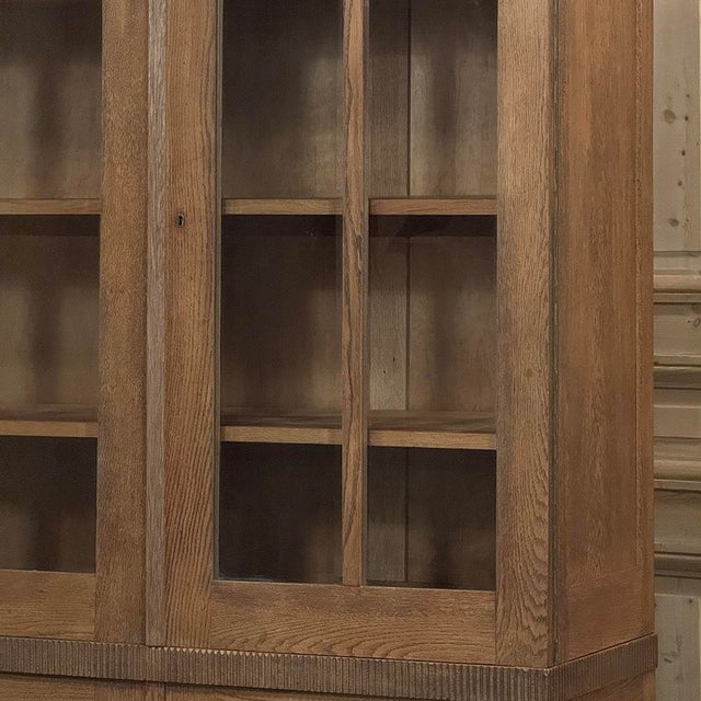Antique Dutch Art Deco Period Solid Oak Bookcase For Sale - Image 9 of 18