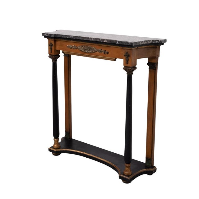 Empire Revival Italian Console Table with Black Marble Top, 1950s For Sale - Image 14 of 14