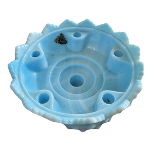 Vintage Fenton Blue Opalescent Hobnail Candle Bowl