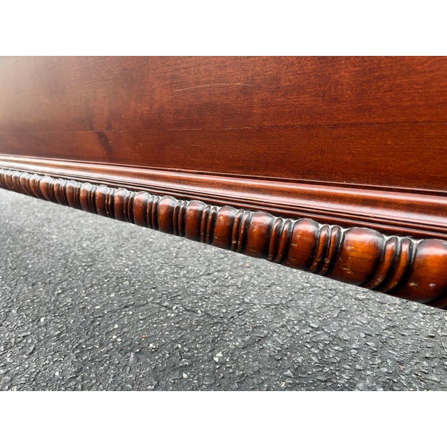 King Size Wrought Iron and Cherry Sleigh Bed Frame For Sale - Image 12 of 12