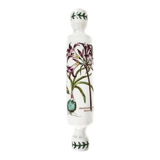 Vintage Portmeirion Botanic Garden Ceramic Rolling Pin - Amaryllis Regine For Sale