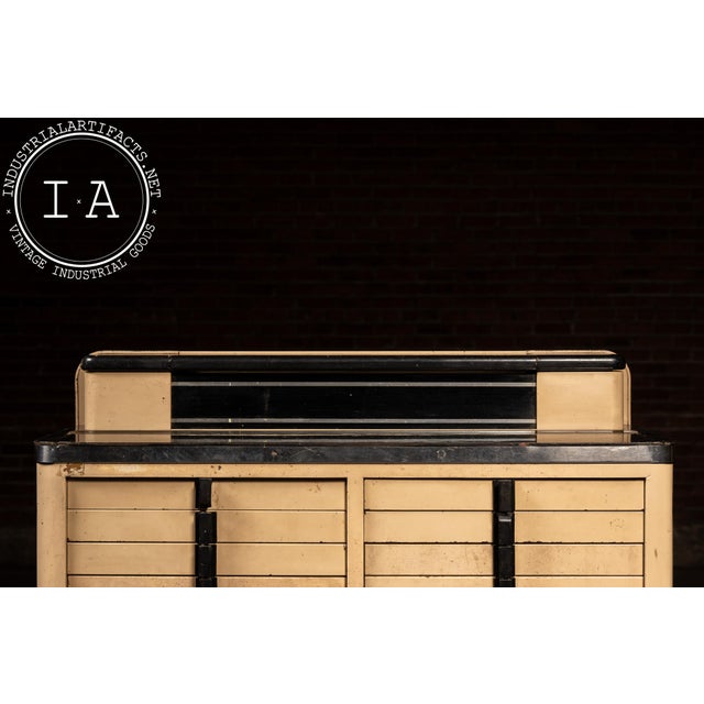Beige Vintage Art Deco Steel and Wood Dental Cabinet by American Cabinet For Sale - Image 8 of 17