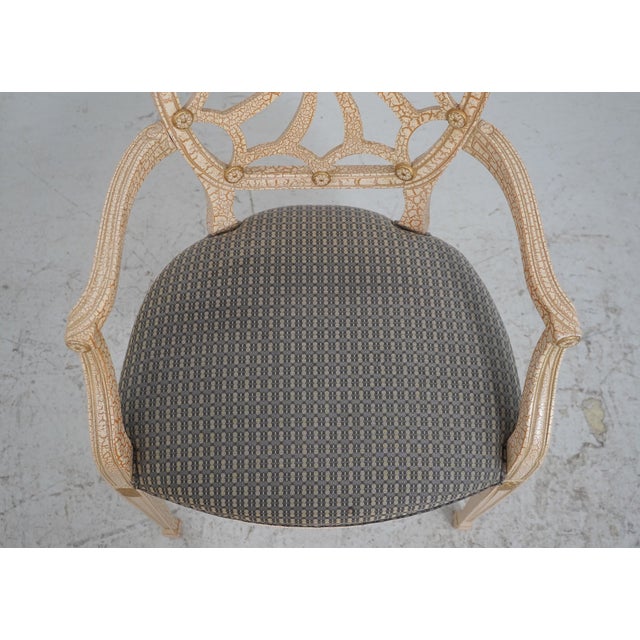 Set of 4 Ello Web Back Crackle Finish Armchairs For Sale - Image 10 of 18
