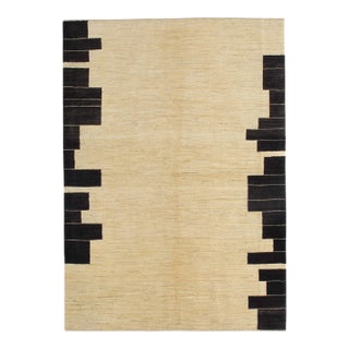 1980s Modern Hand-Knotted Persian Gabbeh Wool Rug 5'8" X 7'11" For Sale