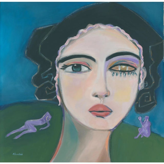 Modern Portrait Oil Painting by Alexandra Swistak For Sale - Image 4 of 4