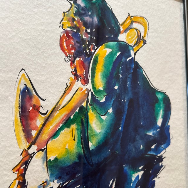 Original watercolor and ink painting attributed to Michael Smiroldo (American, b. 1946), an artist known for his...