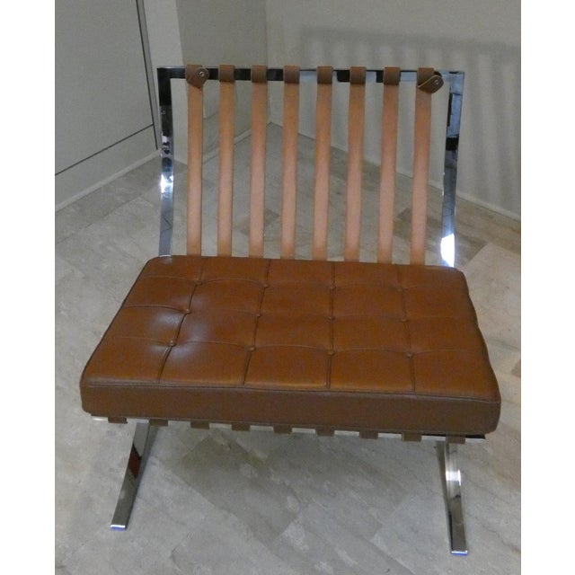 Brown Chair in Steel and Leather in the Style of Knoll, 1980s For Sale - Image 8 of 18