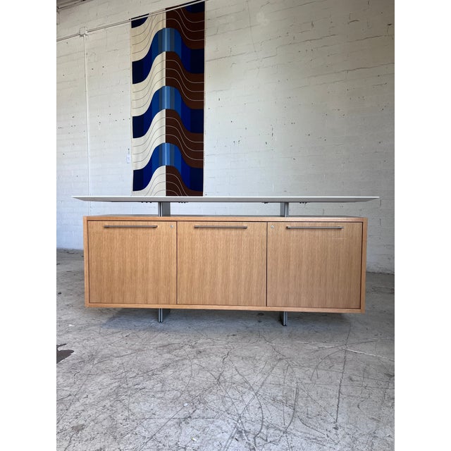 Modern Floating Stone Top Locking Credenza For Sale - Image 12 of 15