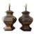 Late 20th Century Pair of Vintage Brass Ginger Jar Table Lamps For Sale