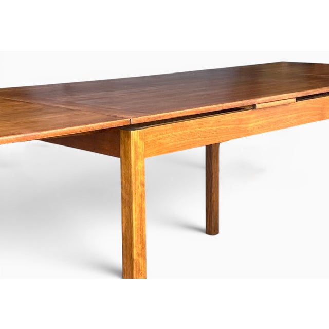 1960s Scandinavian Mid-Century Modern Teak Dining Table With Hidden Extension Leaves For Sale - Image 4 of 8