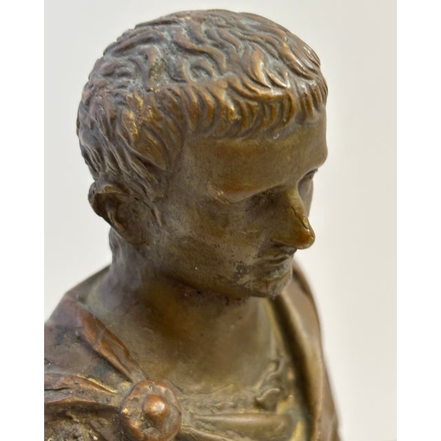 Bronze Antique Bronze Bust of the Roman Emperor Tiberius For Sale - Image 8 of 11