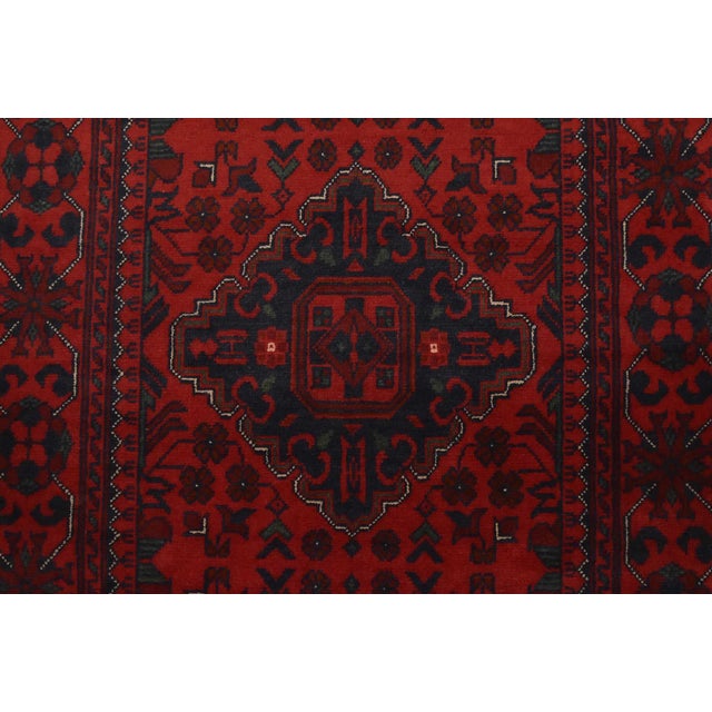 Red Turkmen Runner 2’8” X 9’6” Red Wool Tribal Hand-Knotted Oriental Rug For Sale - Image 8 of 12