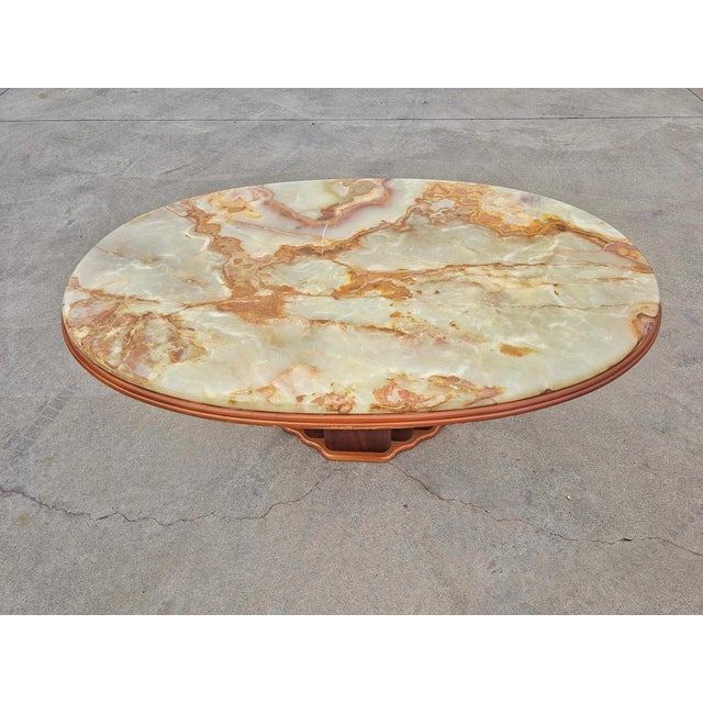 Art Deco Inspired Coffee Table with Onyx Top by Hohnert Design, 1970s For Sale - Image 11 of 16