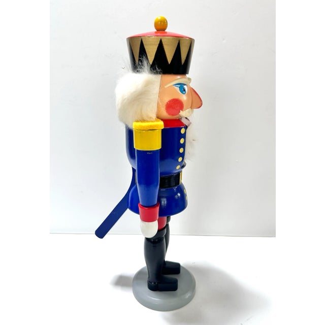 Vintage German Erzgebirge Hand-Painted Wood Nutcracker, 13.25" For Sale - Image 4 of 8