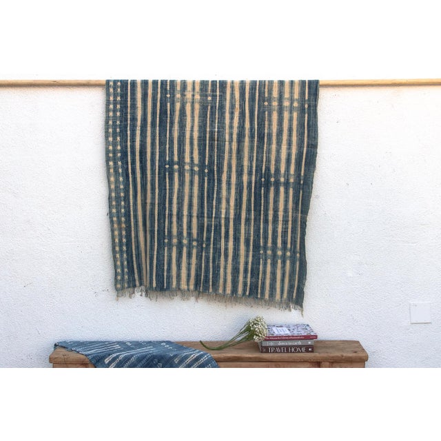 Vintage Malinke African "Sahara Mirage" Indigo Throw For Sale In Los Angeles - Image 6 of 6