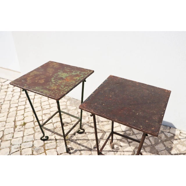 Brown 19th Century Baroque Wrought Iron Tables, Portuguese - Set of Two For Sale - Image 8 of 12
