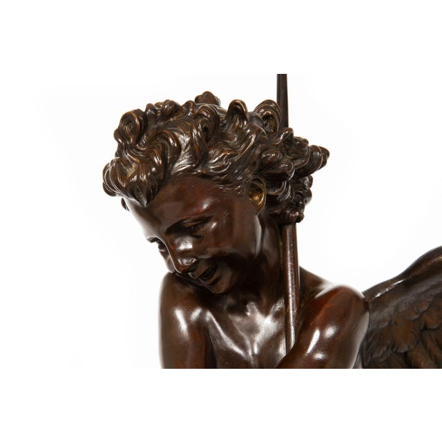 Metal Italian Antique Bronze Sculpture "Genius of Franklin" by Giulio Monteverde For Sale - Image 7 of 18