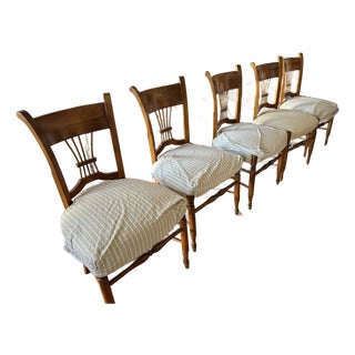Vintage Baker Harvest Dining Chairs - Set of 5 For Sale