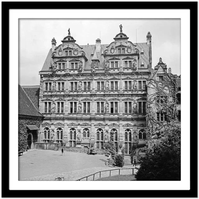 Friedrichsbau Building at Castle, Heidelberg Germany 1938, Printed 2021 For Sale - Image 4 of 5