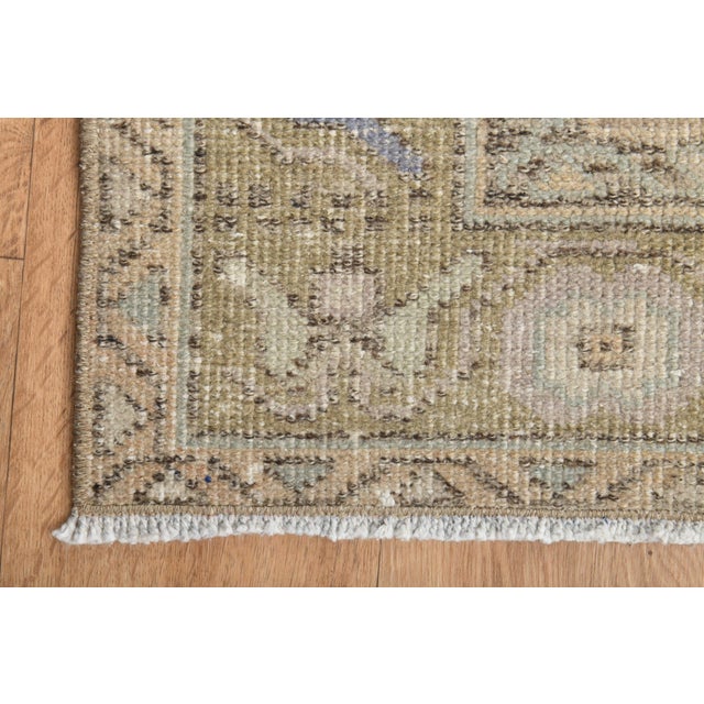 1970s Vintage Handmade Wool Cotton Turkish Beige Runner Rug For Sale - Image 11 of 11