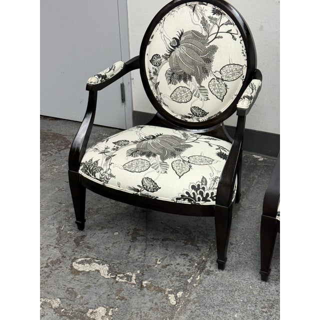 Traditional Kravet Furniture Truro Oval Back Armchairs, Pair For Sale - Image 3 of 12