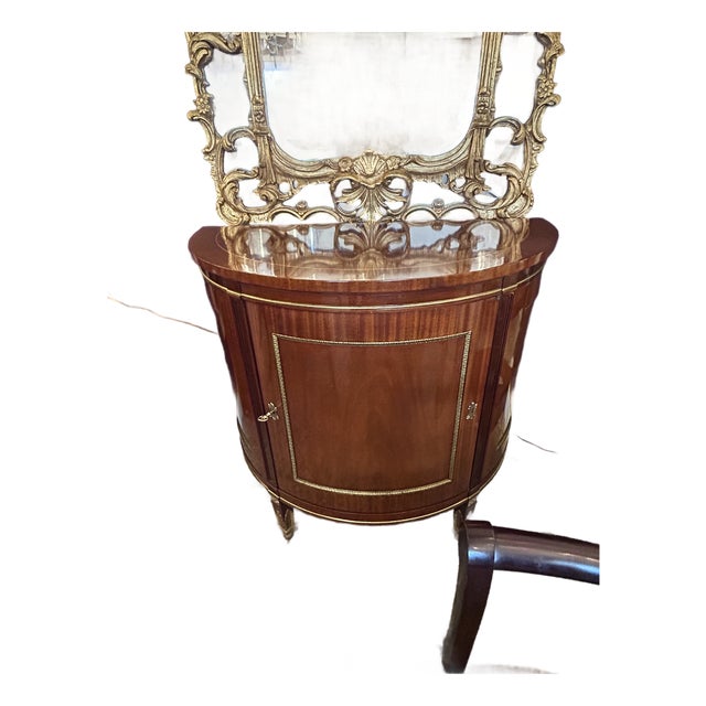 Mahogany Demilune Cabinet by Kindel For Sale