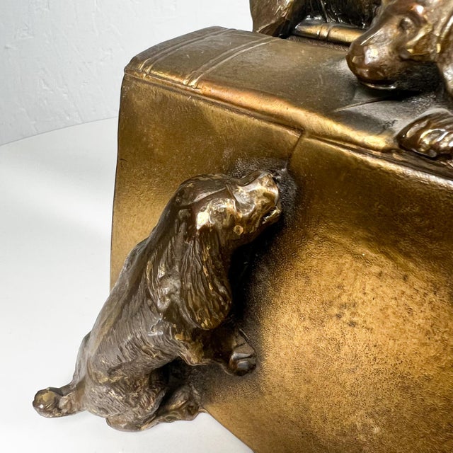 1930s Bronze Brass Cocker Spaniel Dog Bookends Florida Usa For Sale - Image 11 of 12