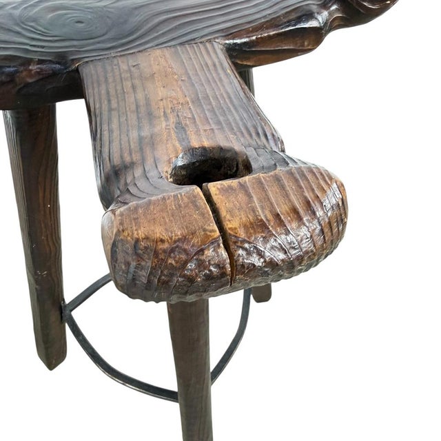 Brown Vintage Brutalist Spanish Marbella Stools, 1970s, Set of 3 For Sale - Image 8 of 10