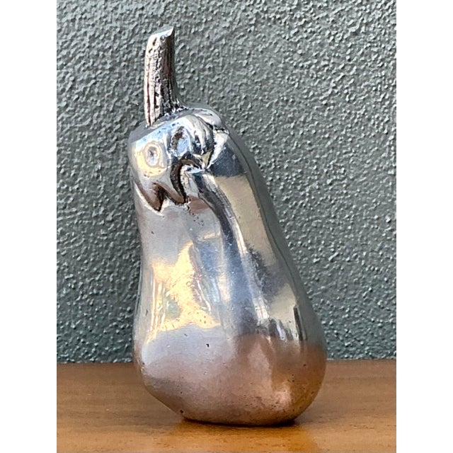 Mid-Century Modern Vintage Polished Metal Eggplant For Sale - Image 3 of 12