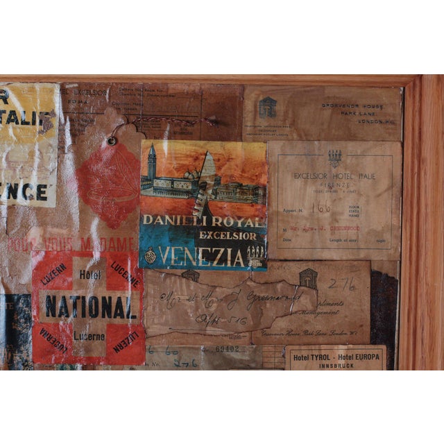 Mid-Century Framed European Grand Tour Hotel Label Collage For Sale - Image 12 of 17