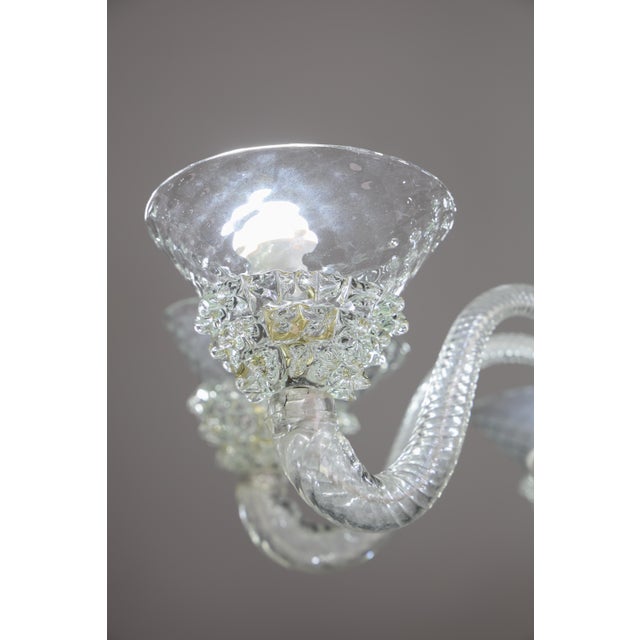 1950s 6 Light Rostrato Murano Glass Chandelier by Barovier & Toso For Sale - Image 12 of 15