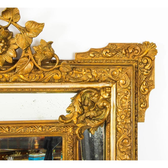 Antique 19th Century French Louis Revival Giltwood Mirror For Sale - Image 4 of 10