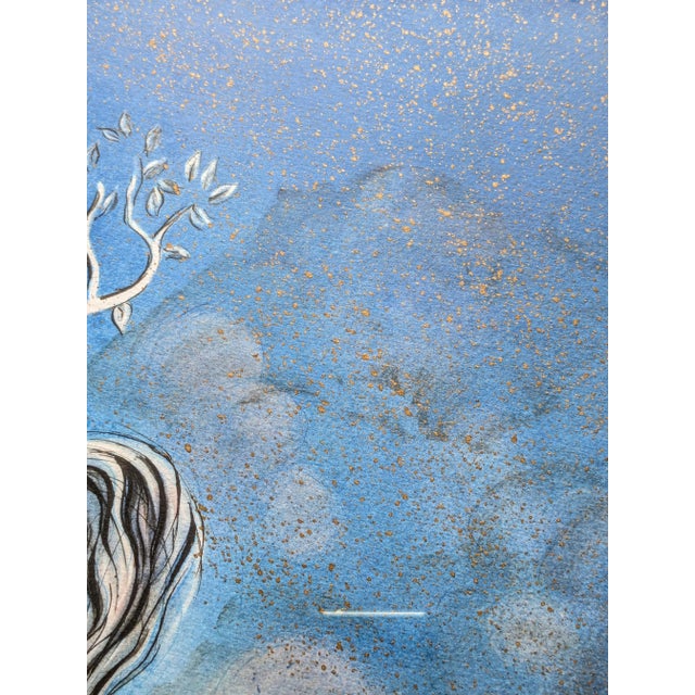 1970s Salvador Dali, The Unicorn, Cheval Allegre, Original Color Lithograph with Gold Spots in Relief, 1970s For Sale - Image 5 of 15