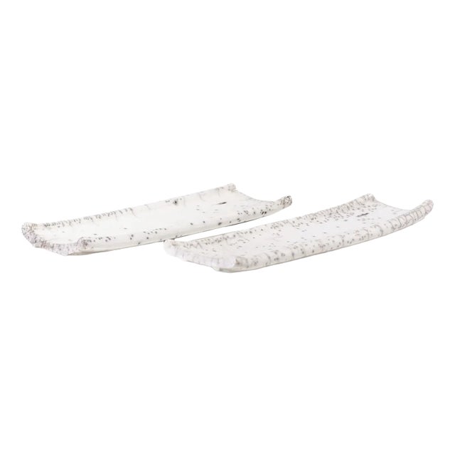 Japanese Modern White Crackle Incense Holders from Laab Milano, Set of 2 For Sale
