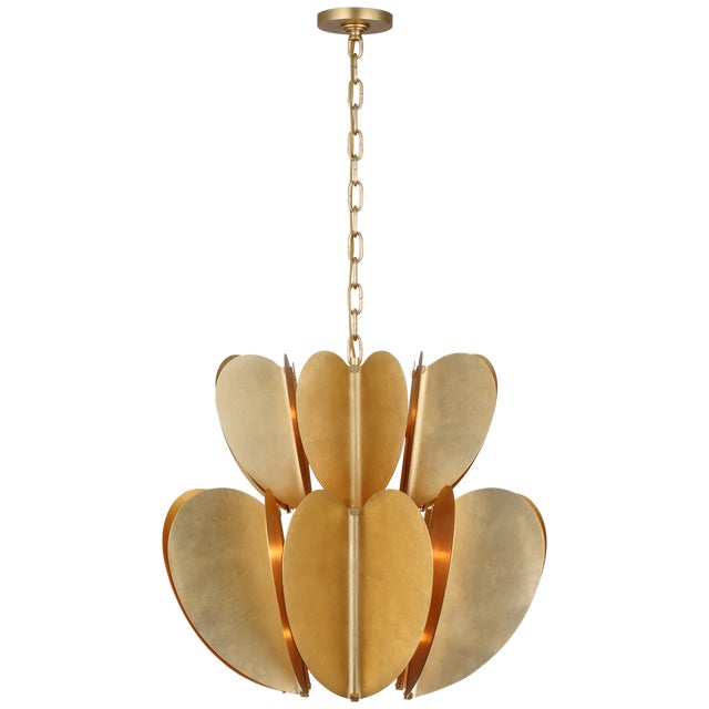 Kate Spade New York for Visual Comfort Signature Danes Two-Tier Chandelier in Gild For Sale