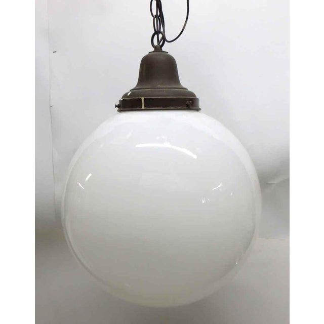 Large Round Milk Glass Globe Pendant Light Chairish