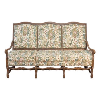 20th Century French Mutton Leg Walnut Sofa For Sale