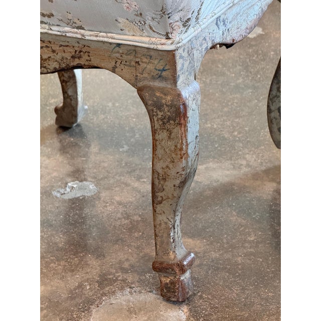 19th Century 19th Century Venetian Silvergilt Stool With Floral Upholstery For Sale - Image 5 of 7
