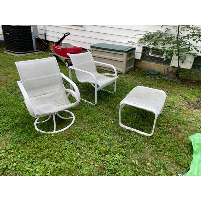 1970s Brown Jordan Outdoor Dining Table & Four Quantum Chairs Set of