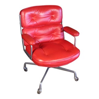 Eames Herman Miller Time Life Executive Office Chair Red Leather 1976 For Sale