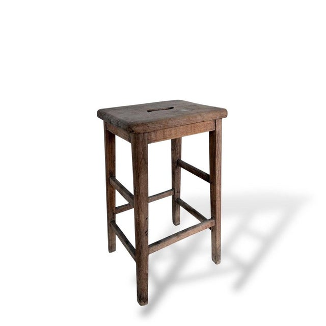 A charming rustic bar stool crafted from a mix of oak and pine, full of character and honest wear. Featuring a thick...