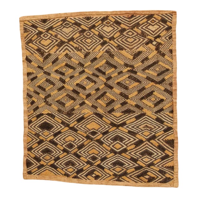 Striking Antique Kuba Raffia Panel For Sale