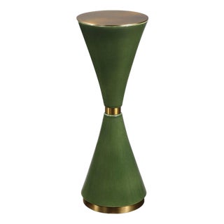 Midcentury Modern Green Hourglass Narrow Drink Table For Sale