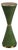 Midcentury Modern Green Hourglass Narrow Drink Table For Sale